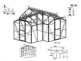 Vorstkam met sierstukken voor oranjerie 3,73x3,73x2,32m, Zwart