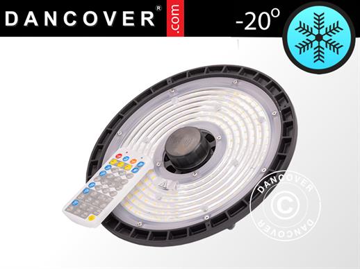 Tööstuslik LED-valgusti, Ø27x11,5cm, anduriga/RC, Must