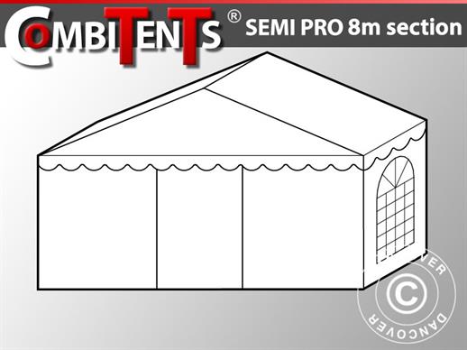 2 m utvidelse til endeseksjon, Semi PRO CombiTents® partytelt, 8x2m, PVC, hvit 