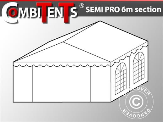 4 m utvidelse til endeseksjon, Semi PRO CombiTents® partytelt, 6x4m, PVC, hvit 