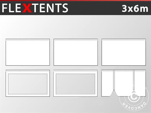 Zestaw ścian bocznych dla Namiot ekspresowy FleXtents® Xtreme Heavy Duty PCV 3x6m, Biały