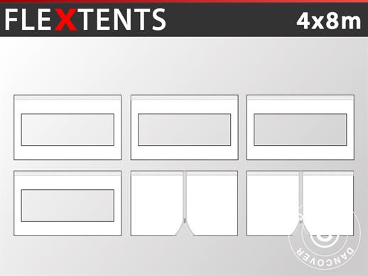 Sidewall kit for Pop up gazebo FleXtents 4x8 m, White