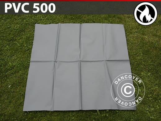 PVC retardante de fuego para reparación de carpa de almacenamiento, 500g/m², 1x1m, Gris
