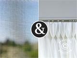 Seitenwänden+Moskitonetze für bioklimatischen Pergola Pavillon San Marino, 3x4m, Weiß