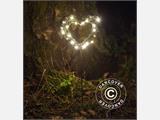 LED Fairy lights, Heart, Small, Garden, 15 cm, Green/Warm White, 2 pcs.