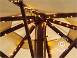 Cadena de luces LED con energía solar para parasol, Knirke, 8x1,5m, Blanco roto/cálido