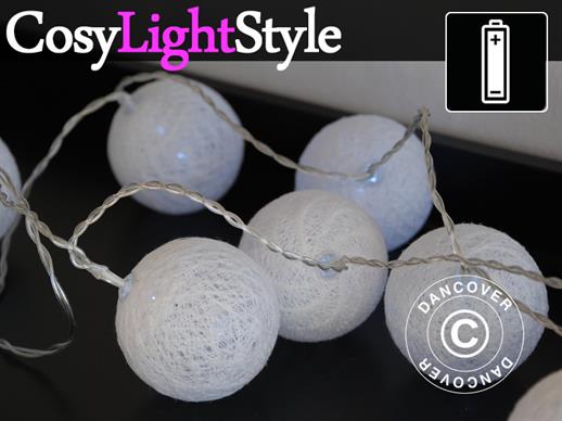 Lemputės - medvilniniai kamuoliukai, Aries, 30 LED lempučių, Balta, LIKO TIK 1 VNT.