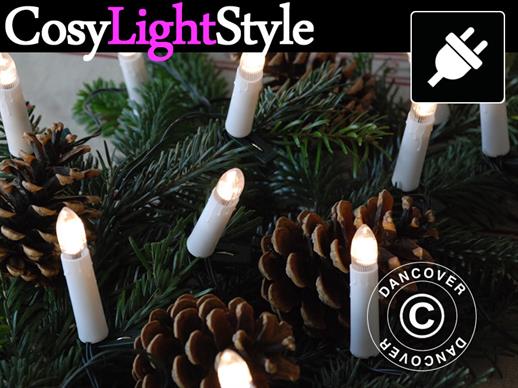 Christmas tree lights, 5 m, 20 LED candles, multifunction, Warm White