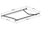 Awning w/Crank handle, 3.95x3 m, Black/Black Frame