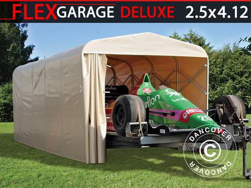 Garage pliant tunnel (Voiture), ECO, 2,5x4,12x2,15m, beige