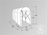 Folding tunnel garage (MC), 1.5x3.6x2.05 m, Grey   