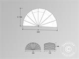 Garaje plegable (MC), 1,3x3,2x1,6m, gris