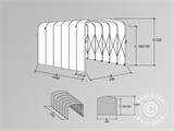 Faltbarer Spielertunnel 2x10,3x2,2m, Weiß