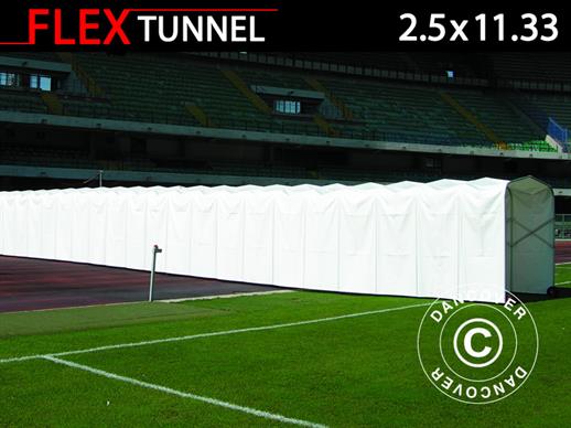 Stadiontunneli, kokoontaitettava, 2,5x11,33x2,2m, Valkoinen