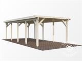 Abri pour voiture en bois, 3,6x7,62x2,32m, 23,1m², Naturel RESTE SEULEMENT 2 PC