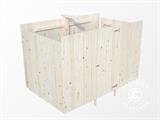 Tettoia per auto con casetta in legno, 3,6x7,62x2,32m, 23,1m², Naturale