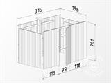 Abri pour voiture en bois avec cabane à outils, 3,6x7,62x2,32m, 23,1m², Naturel