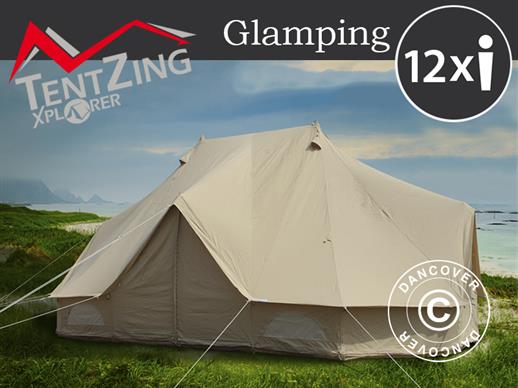 Glampingtelt TentZing®, 4x6m, 12 Personer, Sand