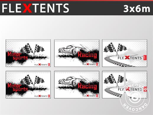 Demo: De zijwandset voor Vouwtent FleXtents Racing 3x6m, Limited edition