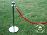 Cuerda trenzada para barreras de cuerda, 150cm, Rojo y gancho plateado SOLO QUEDA 2 PIEZA