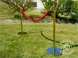 Corda de veludo para barreiras de corda, 150cm, Vermelho e gancho Dourado 