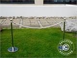 Twisted rope for rope barriers, 150 cm, White and Silver Hook ONLY 9 PCS. LEFT