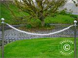 Cordon torsadé pour poteau de files d'attente, 150cm, Blanc avec Crochet Argent RESTE SEULEMENT 9 PC