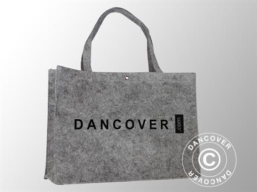 Shoulder bag w/print, PE-felt, 27x10x20  cm, 100 pcs, Light Grey