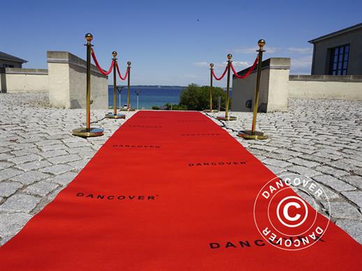 Red carpet runner w/print, 2.4x12 m