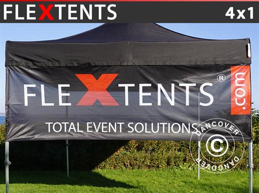 FleXtents® prekybinės palapinės reklamjuostė su spauda, 4x1m