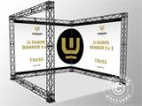 Truss-display U-form 3x3m, inkl. banner med enkelsidigt tryck