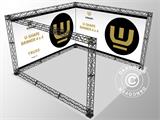 Truss display U-Shape 4x4 m, incl. banner with single-sided print
