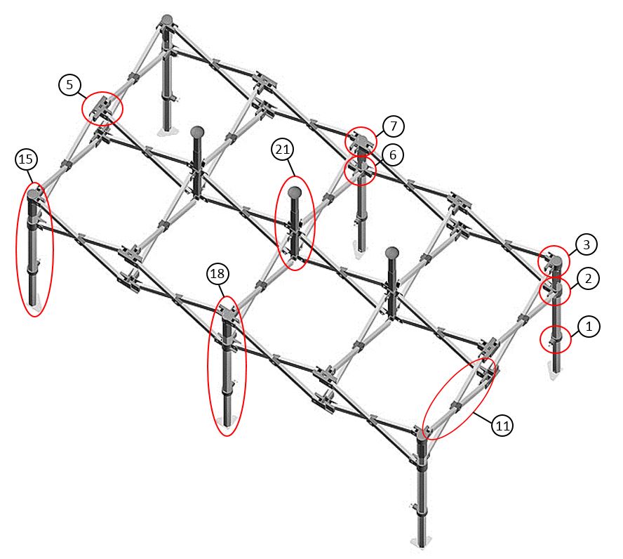 Pikateltta FleXtents® PRO, Sairaanhoito- & Hätäteltat, 3x6m, Punainen/valkoinen, sis. 6 sivuseinää