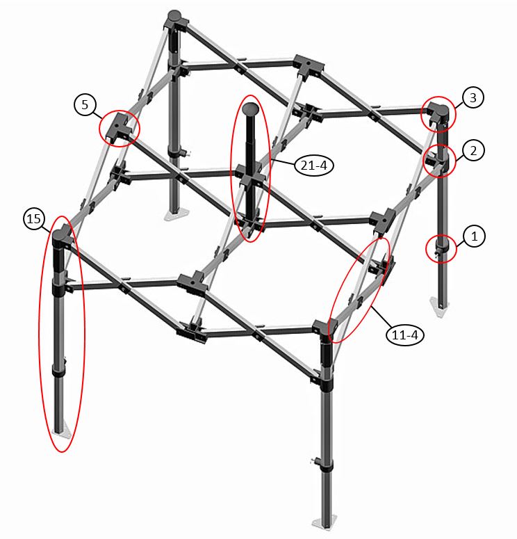 Pikateltta FleXtents PRO 2x2m Punainen, sis. 4 sivuseinää