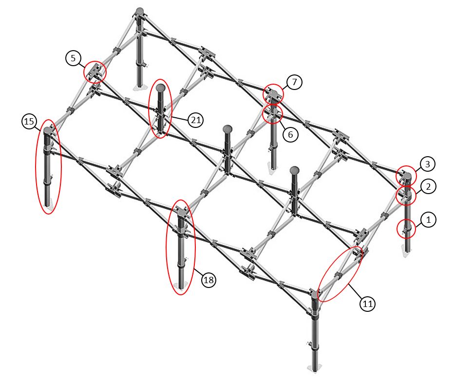 Tente pliante FleXtents Xtreme 50 3x6m Vert, avec 6 cotés