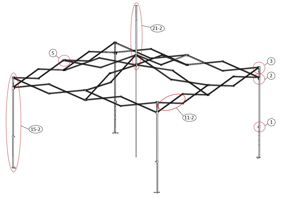 Pop up aiatelk FleXtents PRO 5x5m Valge, kaasas 4 külgseinad