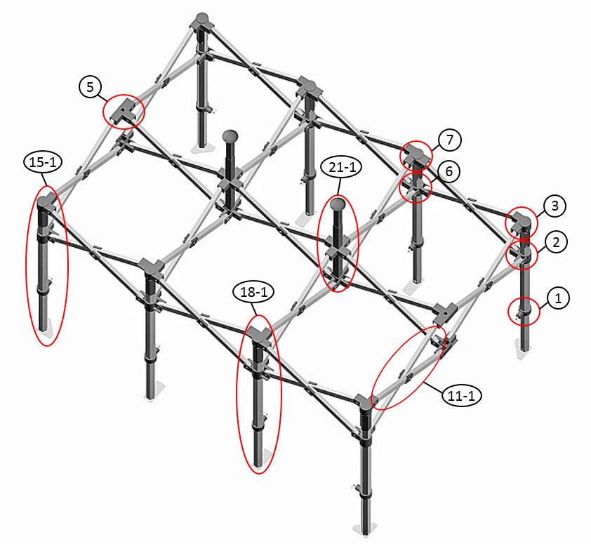 Faltzelt FleXtents PRO 4x6m Transparent, mit 8 Seitenwänden