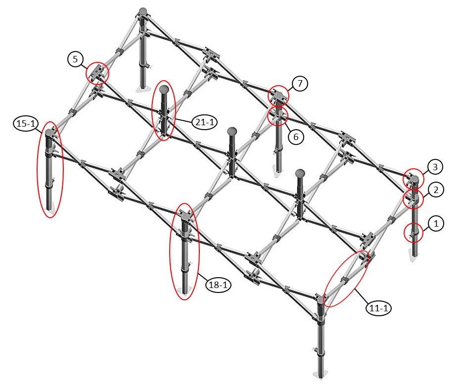 Snabbtält FleXtents Xtreme 50 4x8m Blå, inkl. 6 sidor