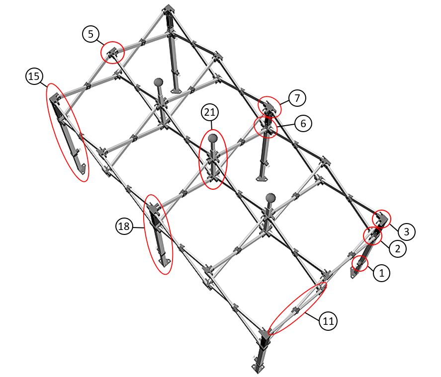 Prekybinė palapinė FleXtents PRO Steel 3x6m Juoda, įsk. 6 šonines sienas