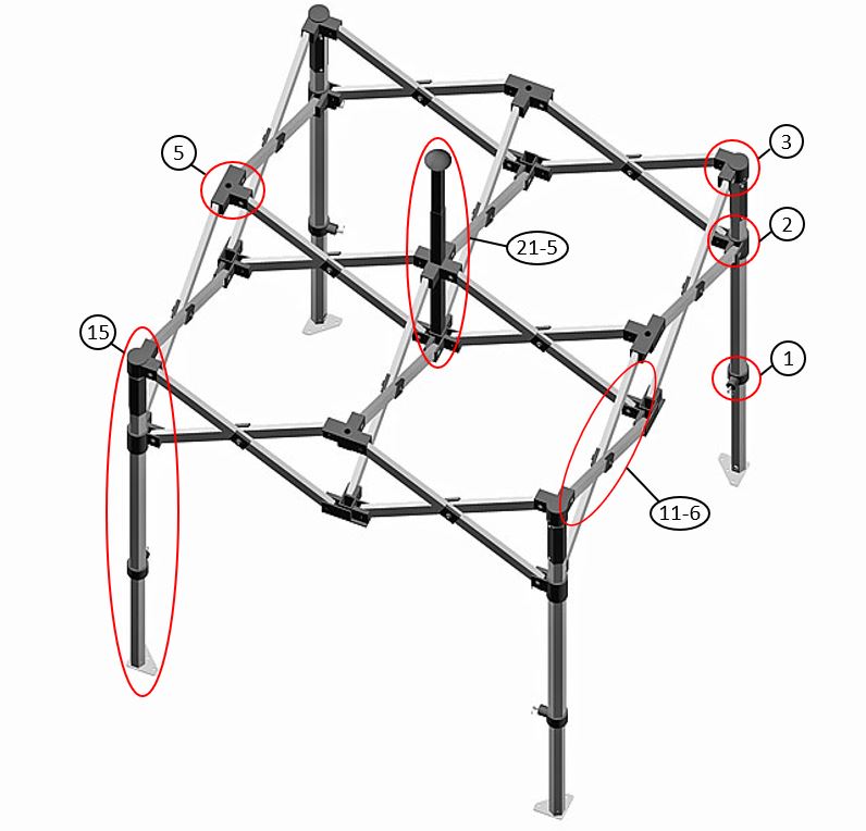 Snabbtält FleXtents® PRO 2,5x2,5m, PVC, Arbetstält, Flamsäkert, inkl. 4 sidoväggar