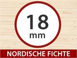 Holzschuppen mit Bodenbelag, 5,61x3,3x2,59m, 16,9m², Natur