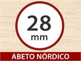 Abrigo/cabine de madeira Toulouse 4,8x2,92x2,45m, 28mm, Cinza Claro