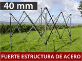 Carpa plegable FleXtents Steel 6x6m Negro, incluyendo 8 muros laterales