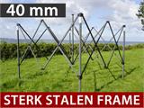Vouwtent/Easy up tent FleXtents Steel 4x4m Zwart, inkl. 4 zijwanden