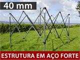 Tenda Dobrável FleXtents Steel 3x6m Branco, incl. 4 paredes laterais