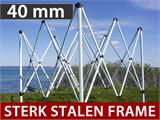 Vouwtent/Easy up tent FleXtents Steel 3x6m Zwart, incl. 6 decoratieve gordijnen