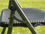 Folding Chair, Rattan-look 48x57x83 cm, Black, 4 pcs. ONLY 1 SET LEFT