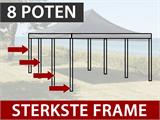 Vouwtent/Easy up tent FleXtents PRO 4x6m Latte, inkl. 8 zijwanden & decoratieve gordijnen