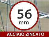 Estensione per serra in policarbonato TITAN Dome 320, 5m², 2,5x2m, Argento