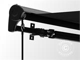 Awning w/Crank handle, 2.95x2 m, Black/Black Frame